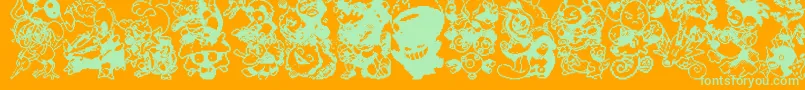 Pokpix2 Font – Green Fonts on Orange Background