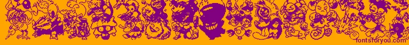 Pokpix2 Font – Purple Fonts on Orange Background