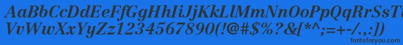 Шрифт CentennialltstdBolditalic – чёрные шрифты на синем фоне