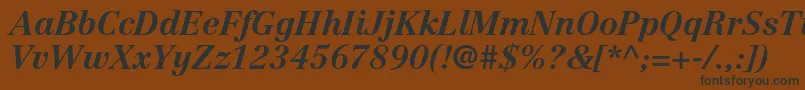 CentennialltstdBolditalic-fontti – mustat fontit ruskealla taustalla