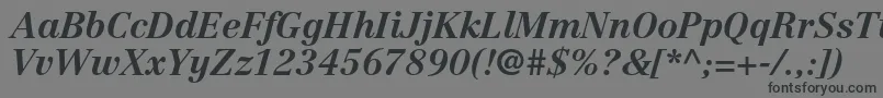 フォントCentennialltstdBolditalic – 黒い文字の灰色の背景