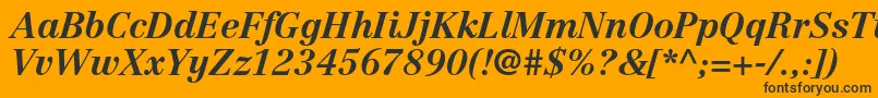 CentennialltstdBolditalic-Schriftart – Schwarze Schriften auf orangefarbenem Hintergrund