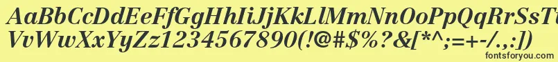 Шрифт CentennialltstdBolditalic – чёрные шрифты на жёлтом фоне
