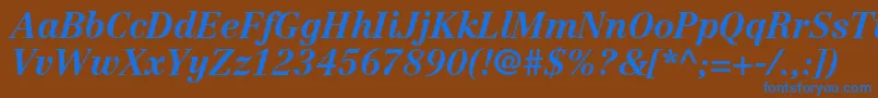 Czcionka CentennialltstdBolditalic – niebieskie czcionki na brązowym tle