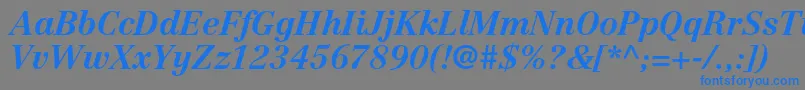 フォントCentennialltstdBolditalic – 灰色の背景に青い文字