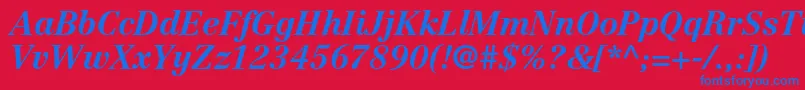 CentennialltstdBolditalic Font – Blue Fonts on Red Background