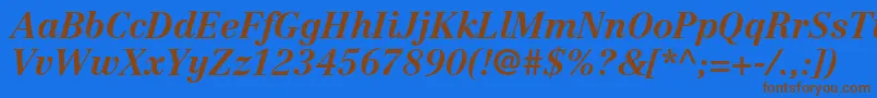 Шрифт CentennialltstdBolditalic – коричневые шрифты на синем фоне