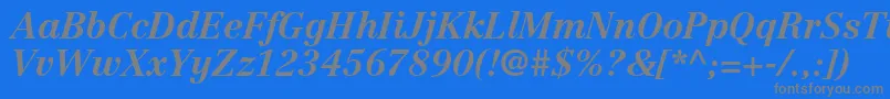 CentennialltstdBolditalic-Schriftart – Graue Schriften auf blauem Hintergrund
