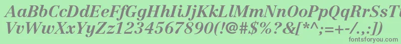 Шрифт CentennialltstdBolditalic – серые шрифты на зелёном фоне