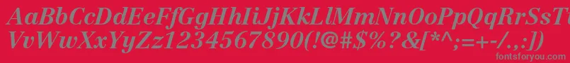 フォントCentennialltstdBolditalic – 赤い背景に灰色の文字