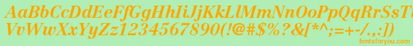 CentennialltstdBolditalic Font – Orange Fonts on Green Background