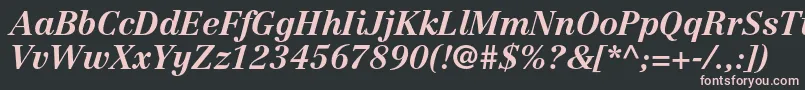 CentennialltstdBolditalic-fontti – vaaleanpunaiset fontit mustalla taustalla