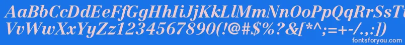 CentennialltstdBolditalic Font – Pink Fonts on Blue Background