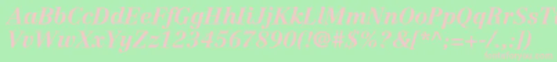 CentennialltstdBolditalic Font – Pink Fonts on Green Background