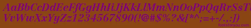 CentennialltstdBolditalic-fontti – violetit fontit ruskealla taustalla