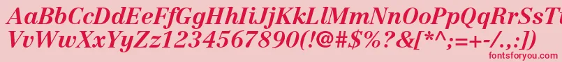 CentennialltstdBolditalic-fontti – punaiset fontit vaaleanpunaisella taustalla