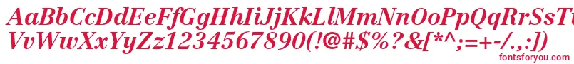 フォントCentennialltstdBolditalic – 白い背景に赤い文字