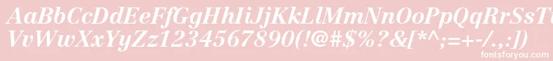 フォントCentennialltstdBolditalic – ピンクの背景に白い文字