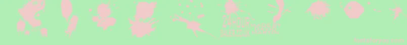 フォントSplitSplatSplodge – 緑の背景にピンクのフォント