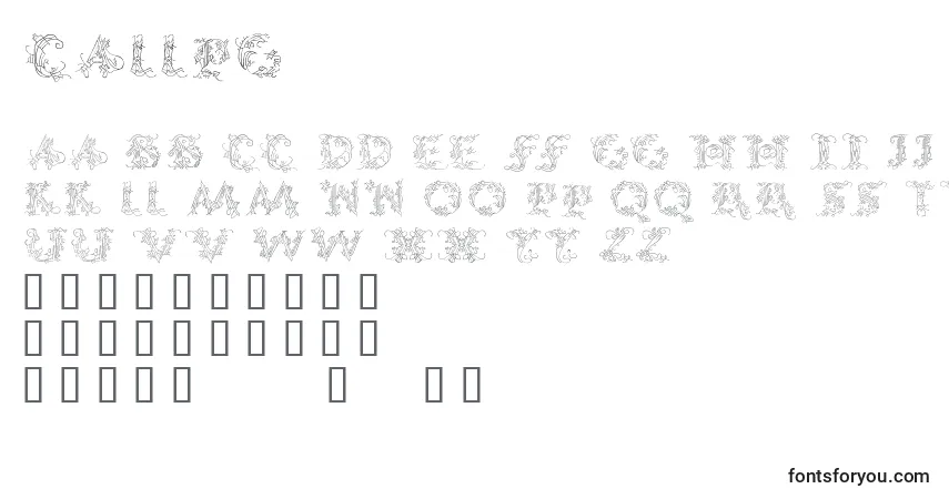 Czcionka Callpg – alfabet, cyfry, specjalne znaki