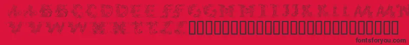 Fonte Callpg – fontes pretas em um fundo vermelho