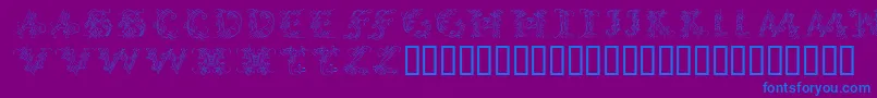 フォントCallpg – 紫色の背景に青い文字
