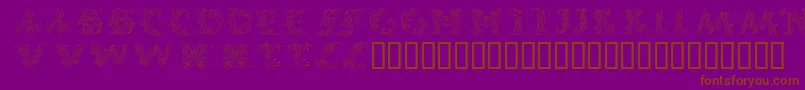 Callpg-Schriftart – Braune Schriften auf violettem Hintergrund