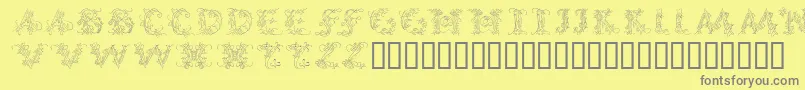 フォントCallpg – 黄色の背景に灰色の文字