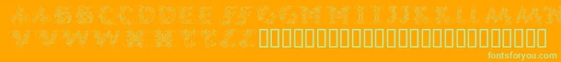 Callpg Font – Green Fonts on Orange Background