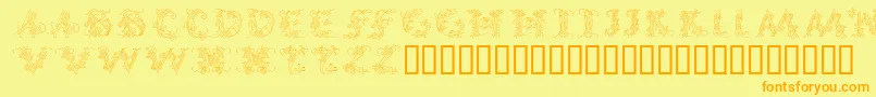 Callpg-fontti – oranssit fontit keltaisella taustalla