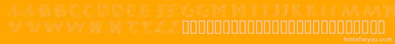 Fonte Callpg – fontes rosa em um fundo laranja