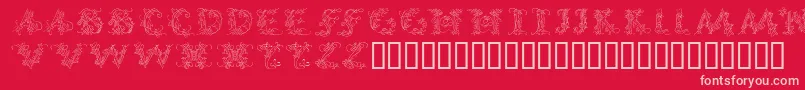 Callpg-fontti – vaaleanpunaiset fontit punaisella taustalla