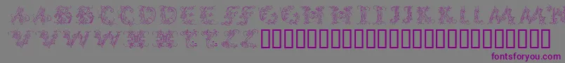 Callpg-fontti – violetit fontit harmaalla taustalla