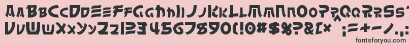 フォントChinyen – ピンクの背景に黒い文字