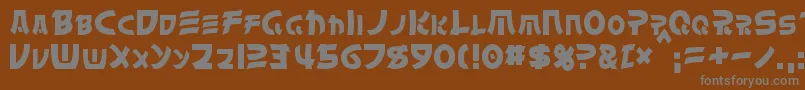 フォントChinyen – 茶色の背景に灰色の文字