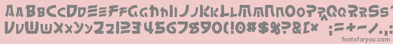 フォントChinyen – ピンクの背景に灰色の文字