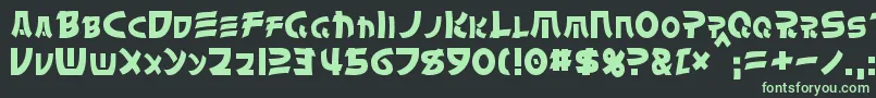 フォントChinyen – 黒い背景に緑の文字