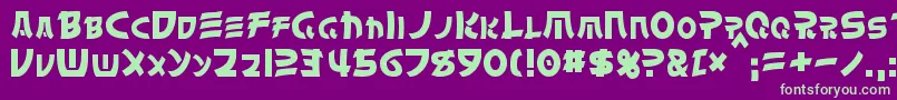 フォントChinyen – 紫の背景に緑のフォント