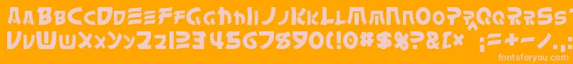 フォントChinyen – オレンジの背景にピンクのフォント