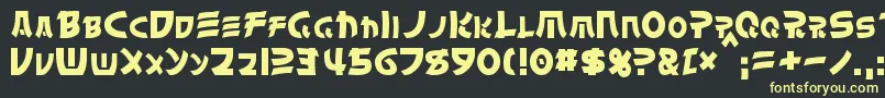 フォントChinyen – 黒い背景に黄色の文字