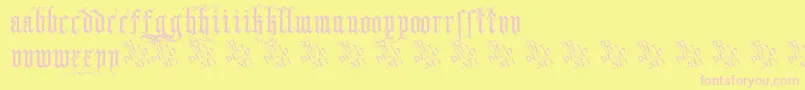 SkjendHansGotisk Font – Pink Fonts on Yellow Background
