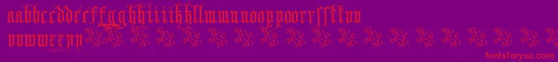 SkjendHansGotisk Font – Red Fonts on Purple Background