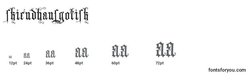 Размеры шрифта SkjendHansGotisk