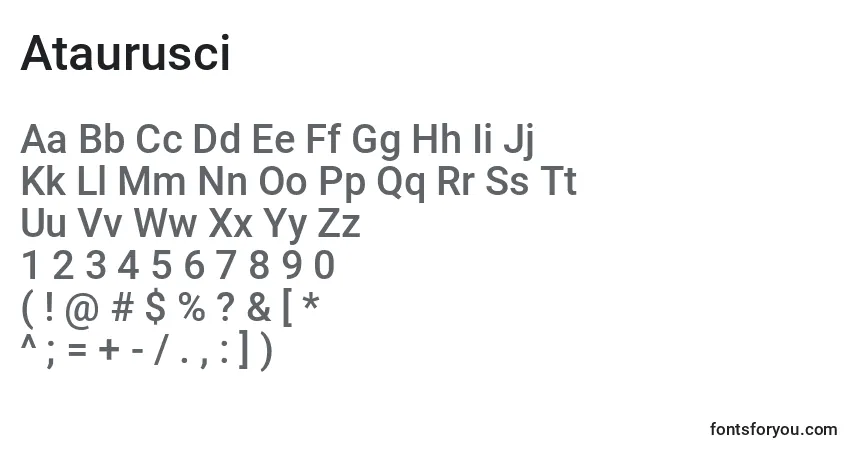 Schriftart Ataurusci – Alphabet, Zahlen, spezielle Symbole