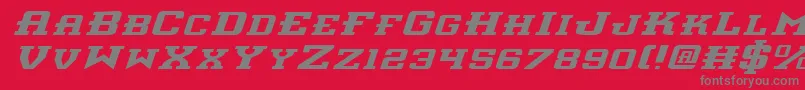 InterceptorExpandedItalic Font – Gray Fonts on Red Background