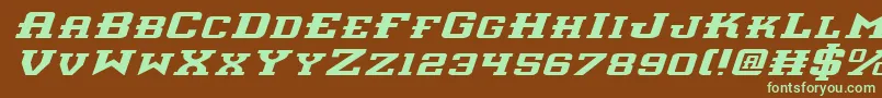 InterceptorExpandedItalic Font – Green Fonts on Brown Background