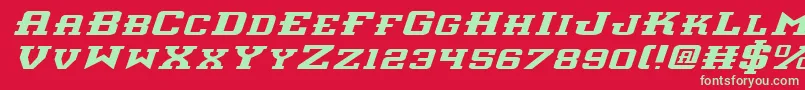 InterceptorExpandedItalic Font – Green Fonts on Red Background