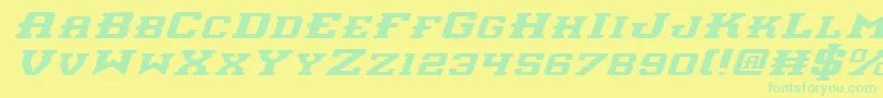 InterceptorExpandedItalic Font – Green Fonts on Yellow Background