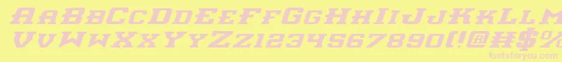 InterceptorExpandedItalic Font – Pink Fonts on Yellow Background