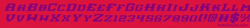 InterceptorExpandedItalic Font – Purple Fonts on Red Background